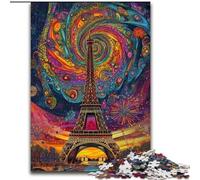 Puzzle per adolescenti da 1000 pezzi, motivo: Eiffel psichedelico, per ragazzi dai 14 anni in su, gioco stimolante da regalare a tutta la famiglia e agli amici (dimensioni 26x38cm)