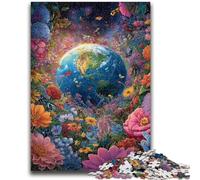 Puzzle per adolescenti da 1000 pezzi, motivo: Fiore e Terra, puzzle da 1000 pezzi, antistress, per ammazzare il tempo, lista dei desideri con Babbo Natale (50x75cm)
