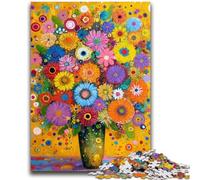 Puzzle per adolescenti da 1000 pezzi, motivo: fiori in un vaso, puzzle da dipingere, gioco stimolante, ideale come regalo per tutta la famiglia (38x26cm)