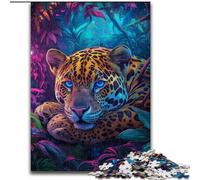 Puzzle per adolescenti da 1000 pezzi, motivo: leopardo della giungla, adatto a partire dai 14 anni, ideale come regalo per tutta la famiglia (dimensioni 50x75cm)