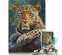 Puzzle per adolescenti da 1000 pezzi, motivo: leopardo della giungla, giochi educativi, decorazione per la casa, regalo di compleanno, regali, arte murale 38x26cm