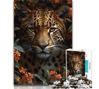 Puzzle per adolescenti da 1000 pezzi, motivo: leopardo della giungla, ideale come regalo educativo per tutta la famiglia (75x50cm)