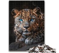 Puzzle per adolescenti da 1000 pezzi, motivo: leopardo, difficile e stimolante, con poster abbinato e foglio di quiz per età 14 anni, 50x75cm