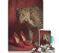 Puzzle per adolescenti da 1000 pezzi, motivo leopardo fantasy, giocattolo educativo intellettuale decomprimente, gioco educativo per compleanno, Natale (38x26cm)