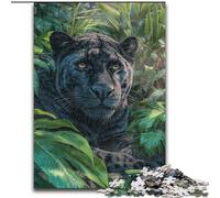 Puzzle per adolescenti da 1000 pezzi, motivo: leopardo nero della giungla, aiuta il cervello a esercitare i giocattoli avvincenti per coltivare la pazienza e migliorare la memoria (dimensioni 50x75cm)