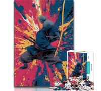Puzzle per adolescenti da 1000 pezzi, motivo: Ninja d'oro giapponese, per adolescenti, antistress, sfida difficile, regali di Babbo Natale segreto (dimensioni 75x50cm)