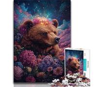 Puzzle per adolescenti da 1000 pezzi, motivo: orso bruno rosa, per giochi educativi, giocattoli, regali per tutta la famiglia, 50x75cm