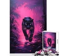 Puzzle per adolescenti da 1000 pezzi motivo: pantera nera nella giungla al neon decorazione per la casa giocattoli regalo di compleanno giochi rilassanti interessanti per ridurre lo stress dimensioni: