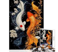 Puzzle per adolescenti da 1000 pezzi,motivo: pesce koi,giocattolo Yin Yang,decorazione da parete,opera d'arte,regalo,giochi educativi,aiuta il cervello ad allenarsi,dimensioni: 38x26cm