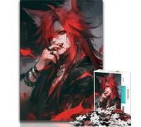 Puzzle per adolescenti da 1000 pezzi, motivo: ragazza con maschera di volpe anime, ideale come regalo educativo per tutta la famiglia (75x50cm)