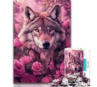 Puzzle per adolescenti da 1000 pezzi, motivo: Rose Wolf, 1000 pezzi per adulti, ideale come regalo per tutta la famiglia dai 14 anni in su (dimensioni 38x26cm)