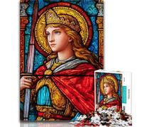 Puzzle per adolescenti da 1000 pezzi,motivo: San Giovanni Battista,in vetro colorato,per adolescenti,giochi educativi,decorazione per la casa,adatti per la decorazione della scrivania (38x26cm)