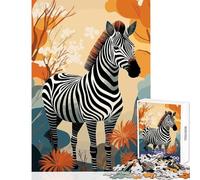 Puzzle per adolescenti da 1000 pezzi motivo zebra nella foresta decorazione da parete regali di Babbo Natale segreto giochi divertenti attività divertenti da fare a casa dimensioni 38x52cm