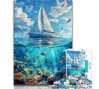 Puzzle per adolescenti da 1000 pezzi, nave che naviga nell'oceano, aiuta il cervello a esercitare i giocattoli avvincenti per coltivare la pazienza, regalo per compleanni, 38x26cm