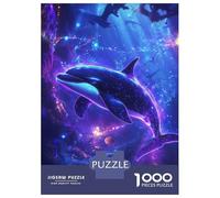 Puzzle Per Adolescenti Da 1000 Pezzi Neon Dolphin Fantasy Puzzle Per Adolescenti Giocattolo Decorazione Murale Decorazione Per La Casa Interazione Genitore-figlio 52x38cm/1000pcs