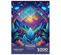 Puzzle Per Adolescenti Da 1000 Pezzi Neon Nature Stained Glass Puzzle Per Adolescenti Gioco Per Famiglie Sfida Difficile Regali Unici Per Compleanno E Natale 70x50cm/1000pcs