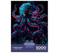 Puzzle Per Adolescenti Da 1000 Pezzi Neon Octopus Fantasy Creature Illustration Puzzle Per Adolescenti Gioco Per Famiglie Sfida Difficile Regali Unici Per Compleanno E Natale 70x50cm/1000pcs