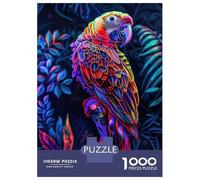 Puzzle Per Adolescenti Da 1000 Pezzi Neon Parrot in Jungle Puzzle Per Adulti Gioco Pratico Assemblaggio Del Modello Sfida Educativa 70x50cm/1000pcs