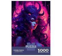 Puzzle Per Adolescenti Da 1000 Pezzi Neon Purple Demon Girl Puzzle Per Adulti Gioco Rompicapo Decorazione Per La Casa Interazione Genitore-figlio 38x26cm/1000pcs