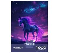 Puzzle Per Adolescenti Da 1000 Pezzi Neon Space Cute Horse Puzzle Per Adulti Gioco Pratico Analisi E Logica Interazione Genitore-figlio 38x26cm/1000pcs