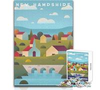 Puzzle per adolescenti da 1000 pezzi New Hampshire Family Fun & Game Night per idee regalo di divertimento in famiglia Dimensioni 38x52cm