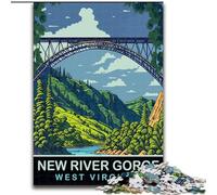 Puzzle per adolescenti da 1000 pezzi New River Gorge, giocattoli antistress, regali di compleanno unici per bambini dai 14 anni in su, 26x38cm