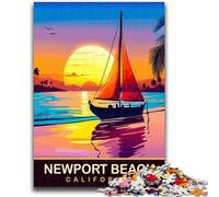 Puzzle per adolescenti da 1000 pezzi Newport Beach, difficili e stimolanti, con poster abbinato e foglio di quiz per età 14 anni (dimensioni 50x70cm)