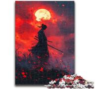 Puzzle per adolescenti da 1000 pezzi Ninja sotto la luna di sangue, aiuta il cervello a esercitare giocattoli avvincenti per coltivare la pazienza e migliorare la memoria 50X75CM