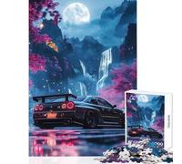 Puzzle per adolescenti da 1000 pezzi Nissan Skyline R in un paesaggio da sogno giocattolo educativo idee regalo per giochi educativi che migliorano l'amore tra coppie dimensioni 38x52cm