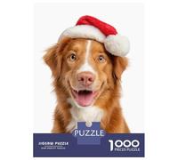 Puzzle Per Adolescenti Da 1000 Pezzi Nova Scotia Duck Tolling Retriever Dog with Santa Hat Portrait Puzzle Per Adulti Giochi Rilassanti Regalo Di Compleanno Regali Per Amici E Familiari 38x26cm/1000pc