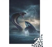 Puzzle Per Adolescenti Da 1000 Pezzi Ocean's Epic Battle Snake Vs. Orca! Puzzle Per Adolescenti Giochi Rilassanti Corsa Di Velocità Delle Mani Attività Divertenti A Casa 52x38cm/1000pcs