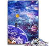 Puzzle per adolescenti da 1000 pezzi "Oltre il nostro mondo", impegnativo da completare ma divertente e umoristico gioco educativo per il compleanno, 50x75cm