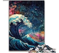 Puzzle per adolescenti da 1000 pezzi "Onda dello spazio di Kanagawa", adatto a persone dai 14 anni in su, giochi educativi, regali di Babbo Natale segreto (dimensioni 26x38cm)