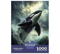Puzzle Per Adolescenti Da 1000 Pezzi Orca Leaping Storm Puzzle Per Adulti Giochi Rilassanti Regalo Di Compleanno Regali Per Amici E Familiari 70x50cm/1000pcs