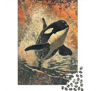 Puzzle Per Adolescenti Da 1000 Pezzi Orca Whale Art Print-3 Puzzle Per Adulti Giochi Rilassanti Sfida Difficile Interazione Genitore-figlio 70x50cm/1000pcs