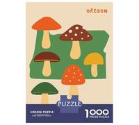Puzzle Per Adolescenti Da 1000 Pezzi Oregon State Mushrooms And Coordinates Puzzle Per Adulti Giocattolo Decorazione Da Parete Regali Per Donne Divertimento A Casa Attività, 52x38cm/1000pcs