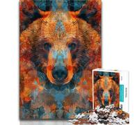 Puzzle per adolescenti da 1000 pezzi, orso bruno, sfida difficile antistress, ogni pezzo è unico, gioco divertente e stimolante per tutta la famiglia, 50x75cm