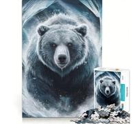 Puzzle per adolescenti da 1000 pezzi: orso grizzly che rompe il ghiaccio, gioco rompicapo, attività divertenti da fare in casa, regalo per donne 50x75cm
