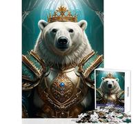Puzzle per adolescenti da 1000 pezzi orso polare re decorazione per la casa giocattoli regali di Babbo Natale segreto giochi per famiglie aiuta l'esercizio del cervello dimensioni 50x75cm
