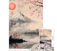 Puzzle per adolescenti da 1000 pezzi,paesaggio di montagna giapponese,giocattolo,decorazione da parete,opera d'arte,regalo,giochi educativi,aiuta l'esercizio del cervello,dimensioni 38x26cm