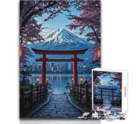Puzzle per adolescenti da 1000 pezzi, paesaggio giapponese con il monte Fuji, regalo per donne, gioco rompicapo, regalo di compleanno (dimensioni 50x75cm)