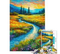 Puzzle per adolescenti da 1000 pezzi paesaggio onirico del prato puzzle per adulti gioco pratico regalo per donne ideale come regalo per tutta la famiglia (dimensioni 38x26cm)