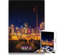 Puzzle per adolescenti da 1000 pezzi Paesaggio urbano di Skopje, Macedonia Rompicapo Giochi per famiglie Attività per famiglie Idee regalo Dimensioni 50x75cm