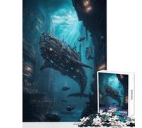 Puzzle per adolescenti da 1000 pezzi paesaggio urbano sottomarino con balena e nave giocattoli antistress regali di compleanno giochi educativi collezione di artisti belle arti dimensioni 50x75cm