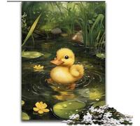 Puzzle per adolescenti da 1000 pezzi, paperella in foglia di loto, giocattolo educativo intellettuale decomprimente, ideale come regalo per tutta la famiglia dimensioni 26x38cm