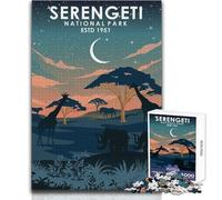 Puzzle per adolescenti da 1000 pezzi, Parco nazionale del Serengeti, analisi pratica del gioco e logica, regalo per compleanni, dimensioni 38x52cm