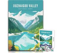 Puzzle per adolescenti da 1000 pezzi, parco nazionale della valle di Jiuzhaigou, gioco educativo per famiglie, migliora la memoria, regali di Babbo Natale segreto, dimensioni 50x75cm