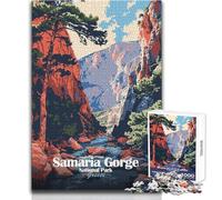 Puzzle per adolescenti da 1000 pezzi, Parco nazionale delle gole di Samaria, Grecia, gioco educativo per famiglie, migliora la memoria, regali di Babbo Natale segreto, dimensioni 38x26cm