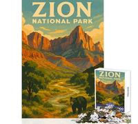 Puzzle per adolescenti da 1000 pezzi Parco nazionale di Zion decorazioni per la casa giocattoli regali di Babbo Natale segreto giochi per famiglie aiuta il cervello ad allenarsi dimensioni 50x75cm