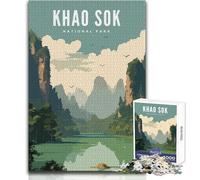 Puzzle per adolescenti da 1000 pezzi, Parco nazionale Khao Sok, analisi pratica del gioco e logica, regalo per compleanni, dimensioni 50x75cm